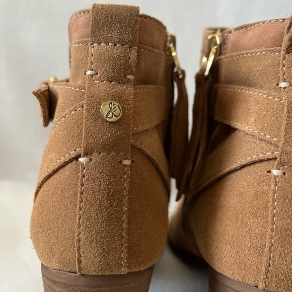 Sam Edelman Size 8 1/2M Caramel /Tan Suede Booties - Picture 11 of 16